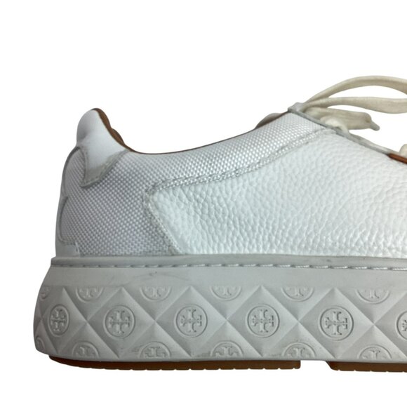 Tory Burch Ladybug Womens 11M White Pebbled Leather Sneakers - Picture 10 of 14